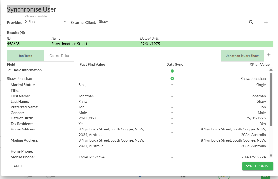 Screenshot 7 for Transferring Moneysoft Single Fact Find information to XPlan
