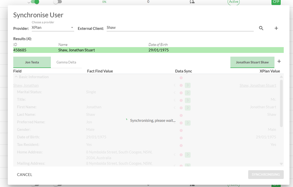 Screenshot 6 for Transferring Moneysoft Single Fact Find information to XPlan