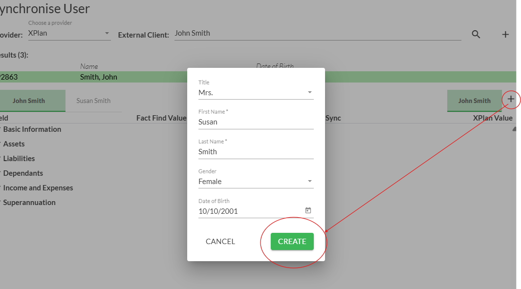 Screenshot 4 for Transferring Moneysoft Partner Fact Find information to XPlan