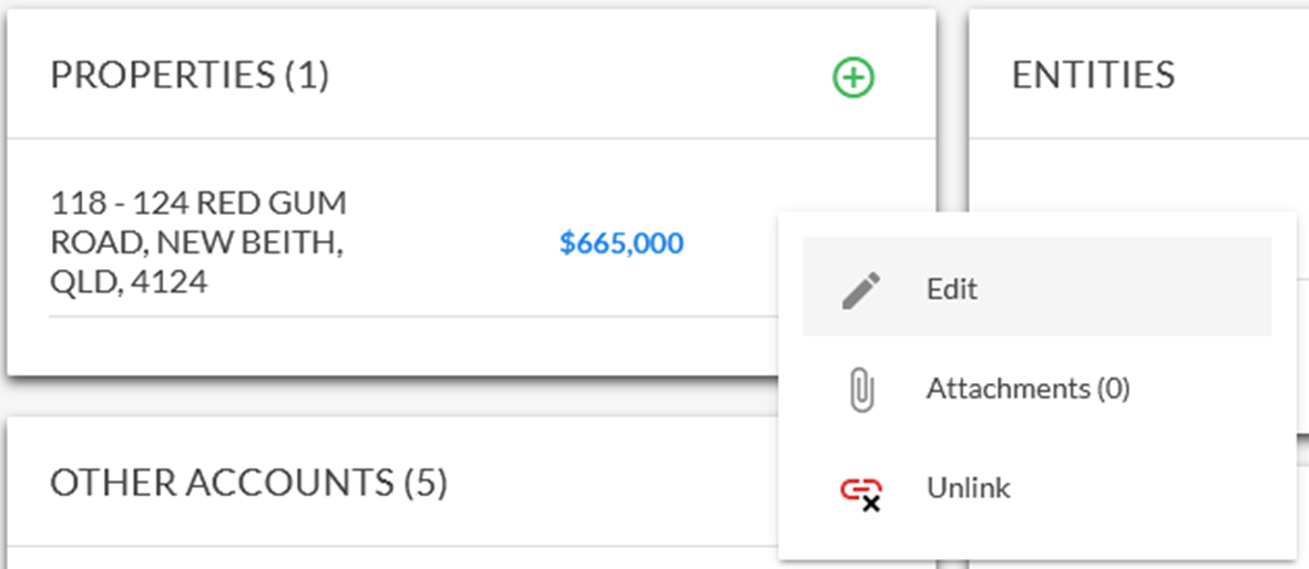 Property Options Menu Edit Property Options Menu Edit