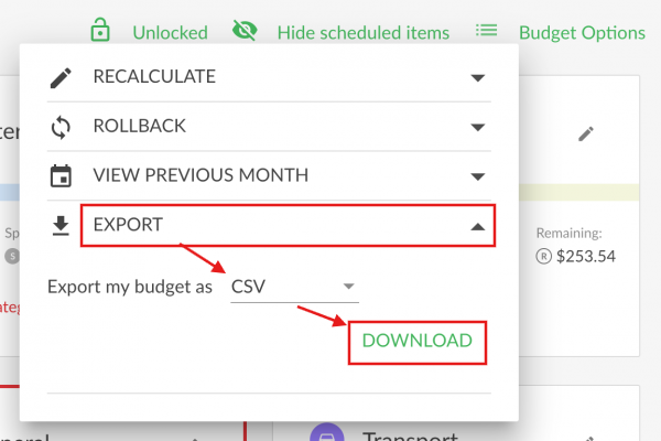 Picture 2 Export Budget