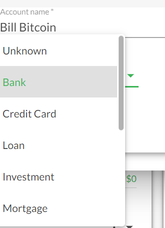 manual account type