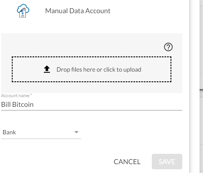 Manual data upload
