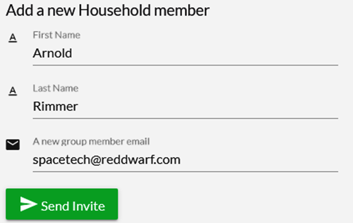 Add a Household Member Filled