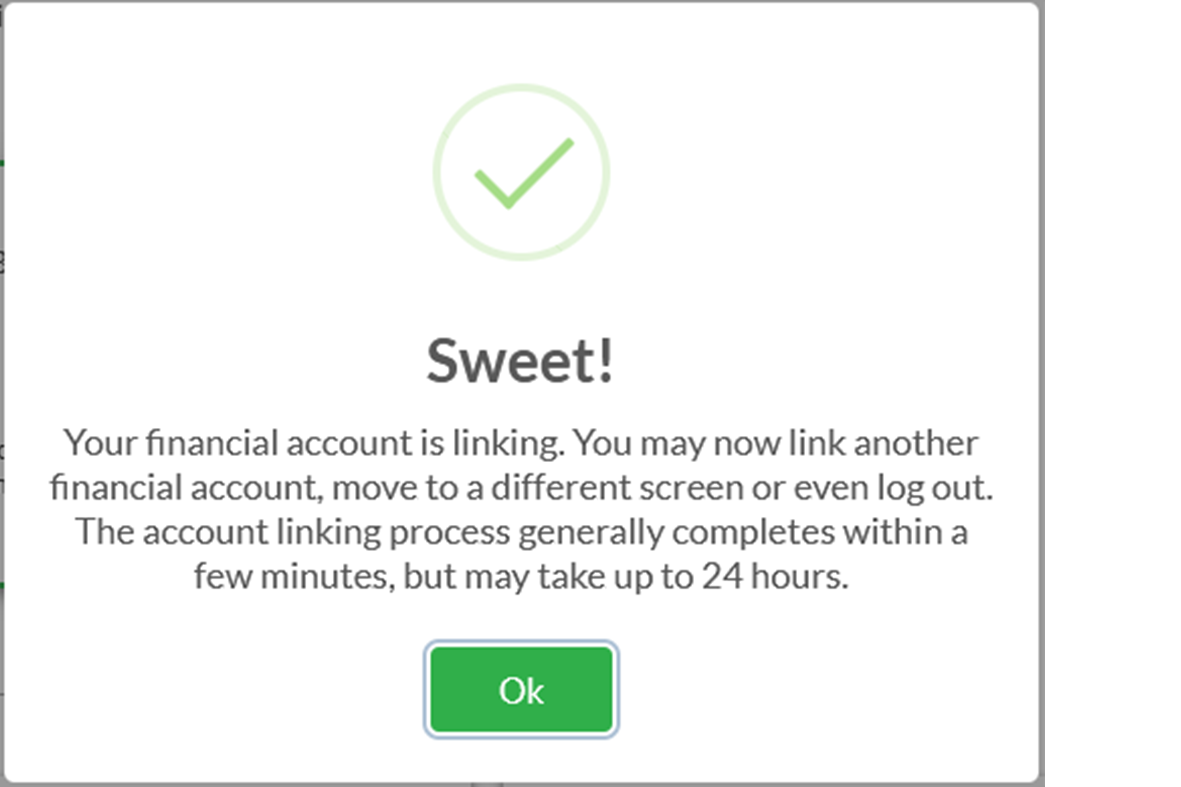 Account Linking Confirmation Window