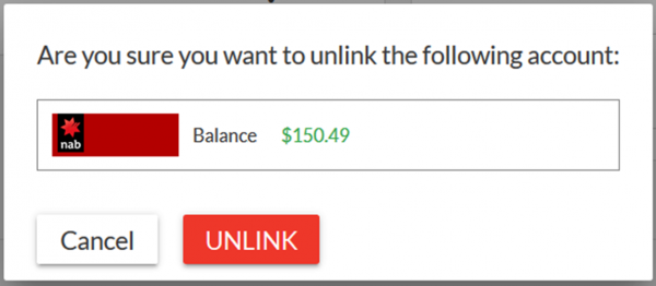 Unlink Account Confirmation Window v2