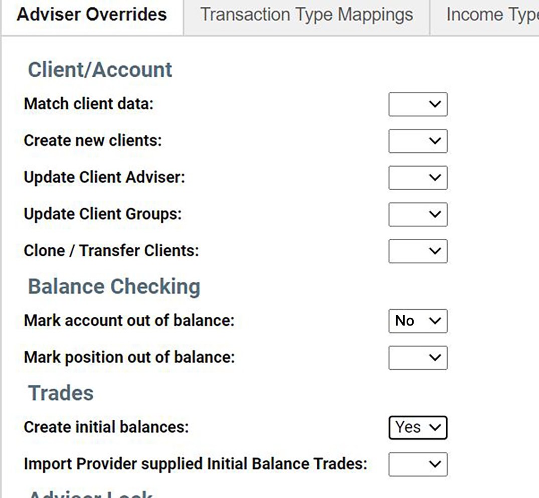 Adviser Overrides Adviser Overrides