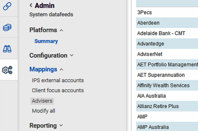Mappings Menu Mappings Menu