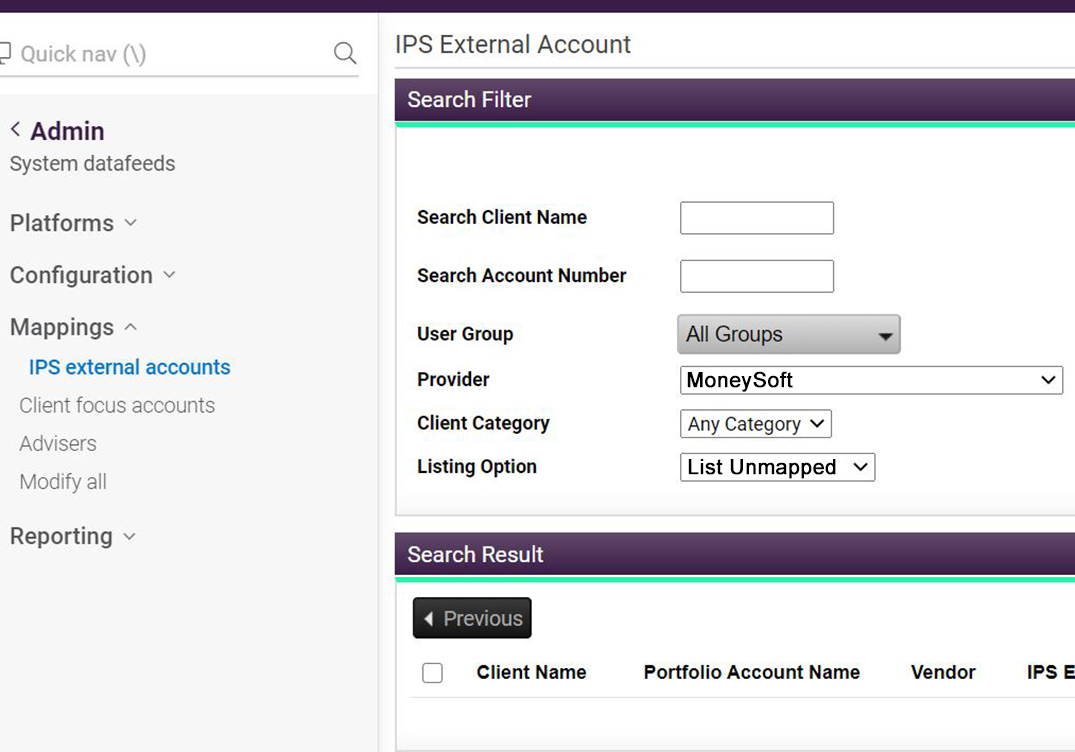 IPS External Account