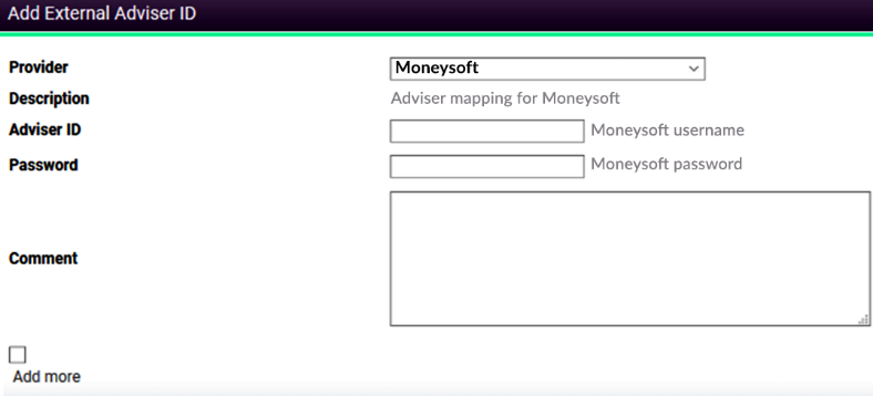 Add External Adviser ID Add External Adviser ID